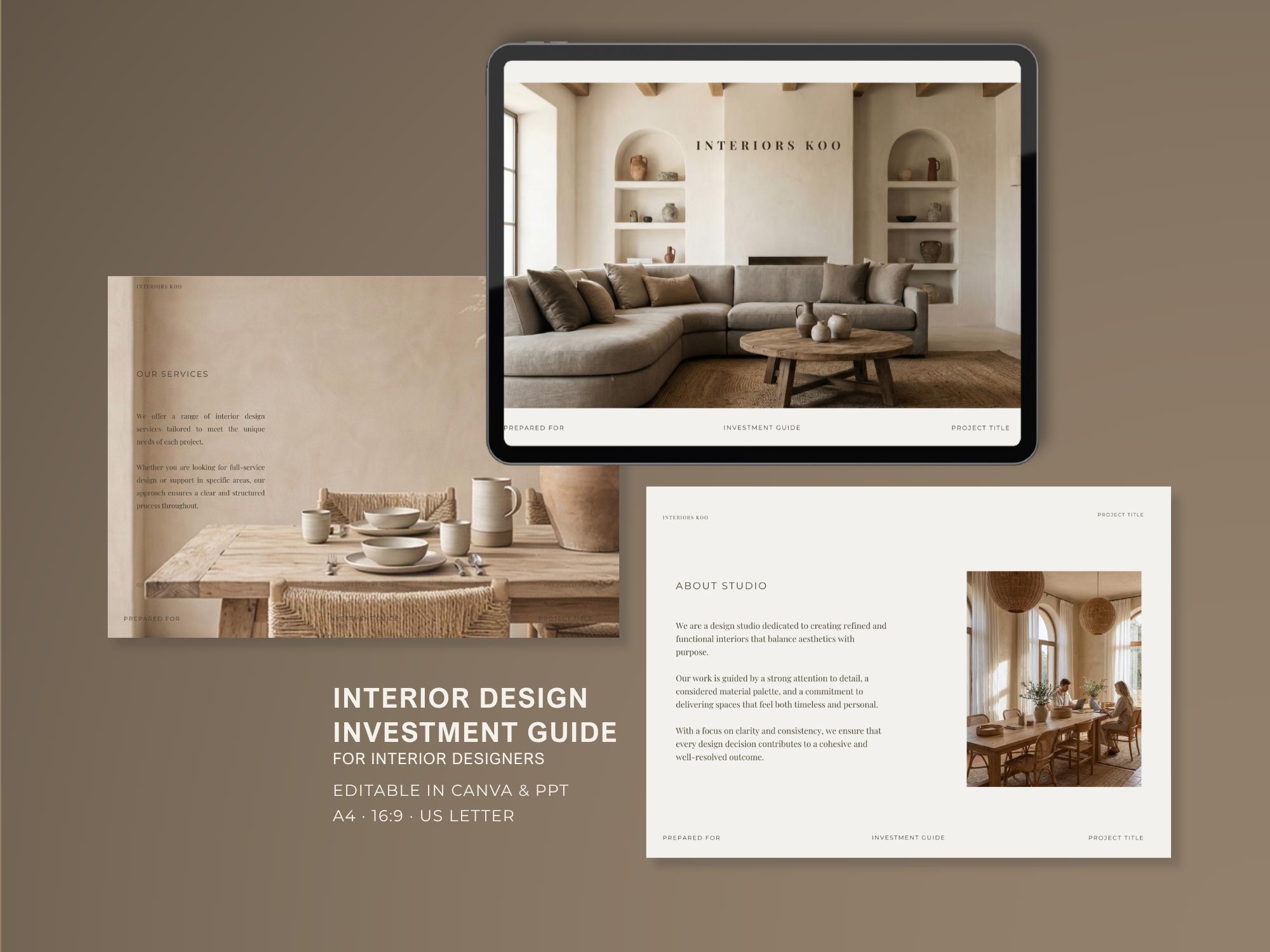 Interior Design Pricing Guide Template | Client Investment Guide ...