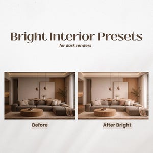 Bright Interior Lightroom Mobile Presets | Fix Dark Renders | Clean and Bright Filter | Instagram & Pinterest