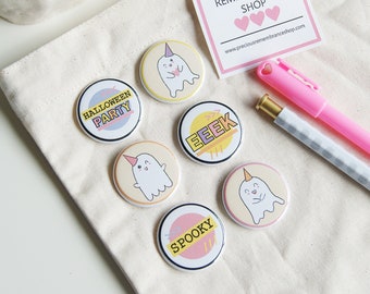 Ghost Party Flair Buttons , Halloween , Spooky, Eeek , Gifts , BOO , Beware , Embellishments , Arts and Crafts , Scrapbooking , Party Favor