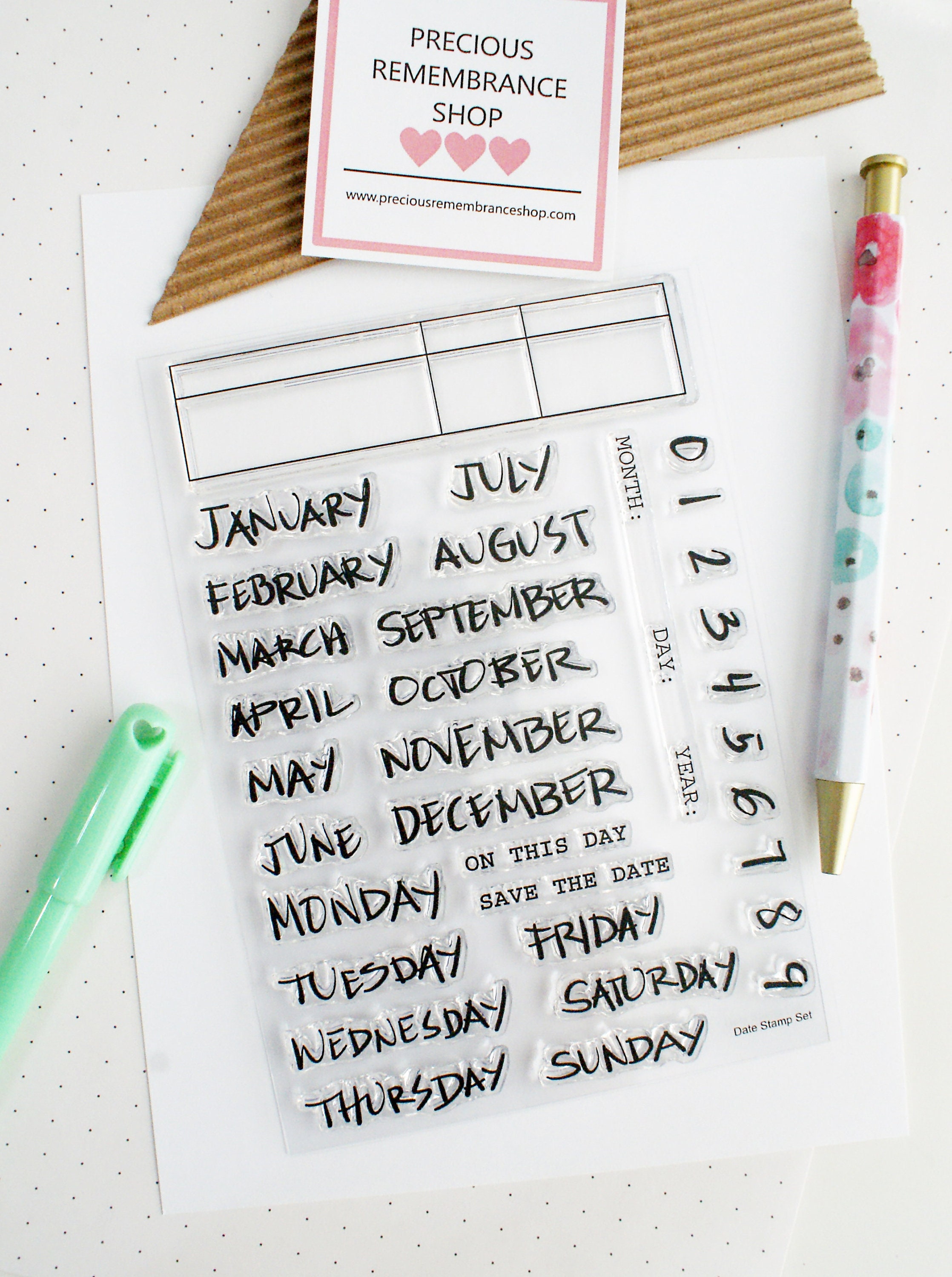 Roller Date Stamp – Raspberry Stationery
