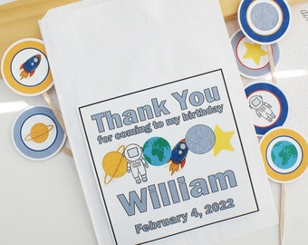 Space Birthday Treat Bag Personalized | Space Party Theme, Favor Bags, Candy Bags, Sweet Treats Bag, Space Kids Birthday, Planets, Moon