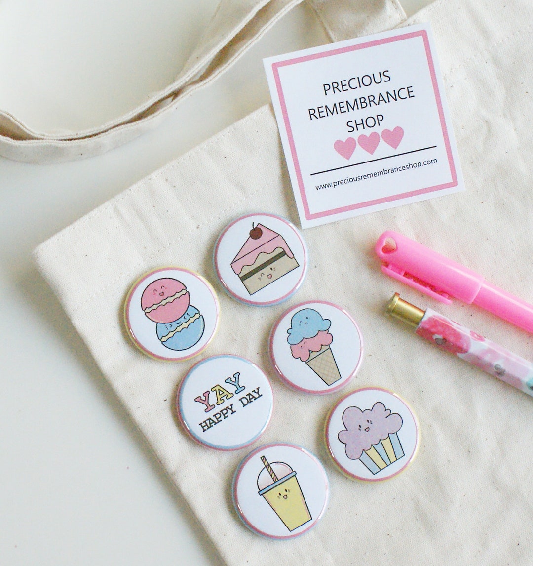 Dessert Flair Buttons , Cupcake , Cake , Macaron , Ice Cream , Sweet ...