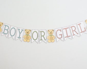 Bear Party Banner | Boy or Girl | Bear Party Theme, Gender Reveal, Gender Neutral Baby Shower Party Decoration, Party Decor, Cute