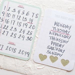 Date Stamp Set Clear Stamps, Made in USA Months, Calendar, Days, Save the date, On this day image 5