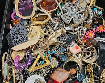 Mixed 100% Craft Jewelry Lot  - Crafting/Repair - Approx 1 lb #10