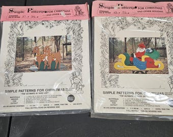Simple Patterns Christmas Yard Art Decor DIY Wood Santa Sleigh Reindeer
