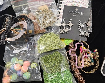 Mixed Craft Jewelry Lot Beads Bracelets Charms Supplies 1lb #7