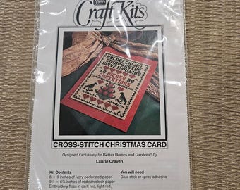 クロスステッチ クリスマスカード クラフトキット Better Homes and Gardens #28531 新発売 1989年