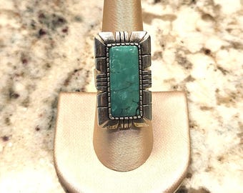 Carolyn Pollack Relios Inc. Turquoise Sterling Silver 925 Ring Size 8 Vintage