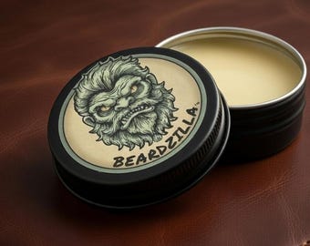 Beardzilla-baardwax: medium hold, natuurlijk, niet-vettig, subtiele houtachtige sfeer, gemaakt in de VS