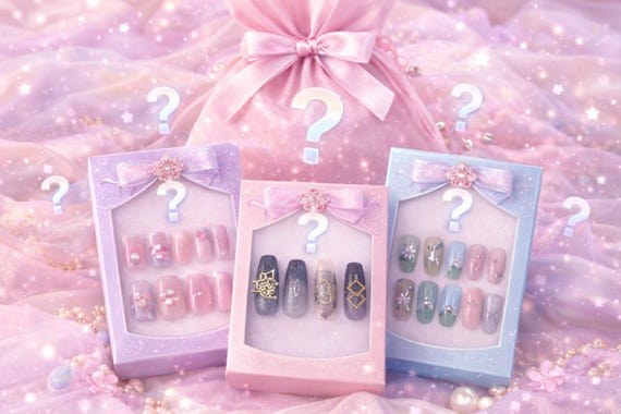 Mystery Press On Nails Bundle – 3 Surprise Handmade Sets