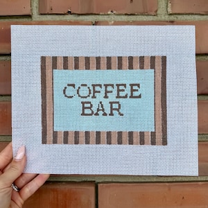 Handmålad nålspetsduk för kaffebar