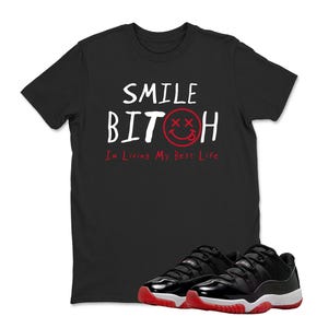 Jordan 11 Bred shirt black – Living My Best Life, Sneaker Jordan 11 Low Bred Sneaker Matching T Shirt, Jordan 11 Bred Adult Youth