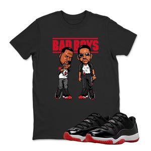 Jordan 11 Bred shirt black – BAD BOYS, Sneaker Jordan 11 Low Bred Sneaker Matching T Shirt, Jordan 11 Bred Adult Youth