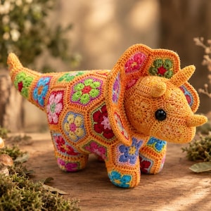 Crochet flower triceratops - Etsy 日本