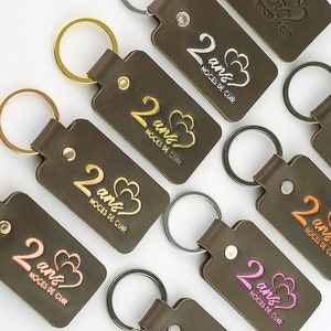 Leather keyring for 2 year wedding anniversary Noces de cuir