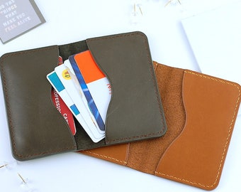 Personalised Veg tanned Bi Fold Leather card holder