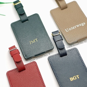 Personalized Leather Luggage Tag in color of your choice