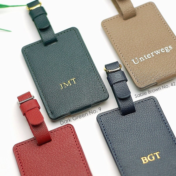 Personalized Leather Luggage Tag in color of your choice