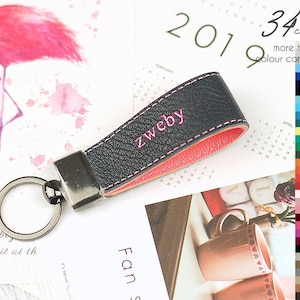 Custom Leather Keyfob / Keyloop with personalized name or monogram