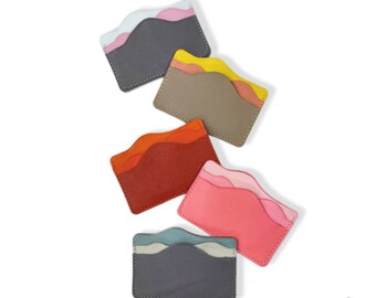 Pochette de carte en cuir slim personnalisée / Porte-carte minimaliste / Étui à cartes simple