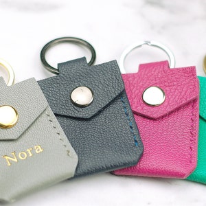 Porte-clés personnalisé en cuir pour pièces de monnaie / Support médiator pour guitare / Porte-cartes SD / Mini porte-clés portefeuille avec personnalisation / Option de personnalisation