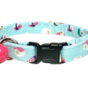 Cat Collar, "Sushi" Breakaway Kitten Collar with Bell, Funny Humor Gift