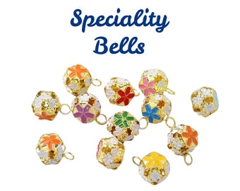 Cat Collar Bell, Gold Flower Bells for Cats, Kittens, Speciality Fashion Collar Accessory Trendy Enamel Bells