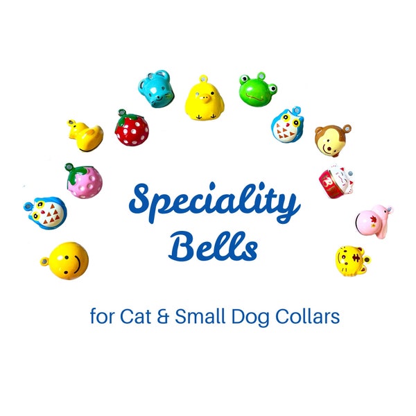 Cat Collar Bell, Animal Shaped Bells, Speciality Fashion Collar Accessory for Cats, Kittens, and Small Dogs, Trendy Enamel Bells
