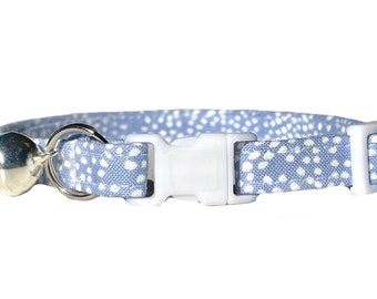 Rifle Paper Co® Cat Collar, Breakaway Kitten Collar with Bell, "Periwinkle Champagne Bubbles"