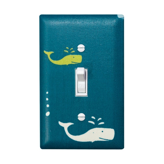 Items similar to Whale Watch Light Switch Plate Cover / Baby Boy Girl