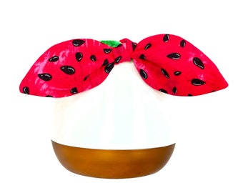 Watermelon Sugar Cat Collar with Bow, Small Dog or Pet Kitten Size with optional Bell and Breakaway Clasp