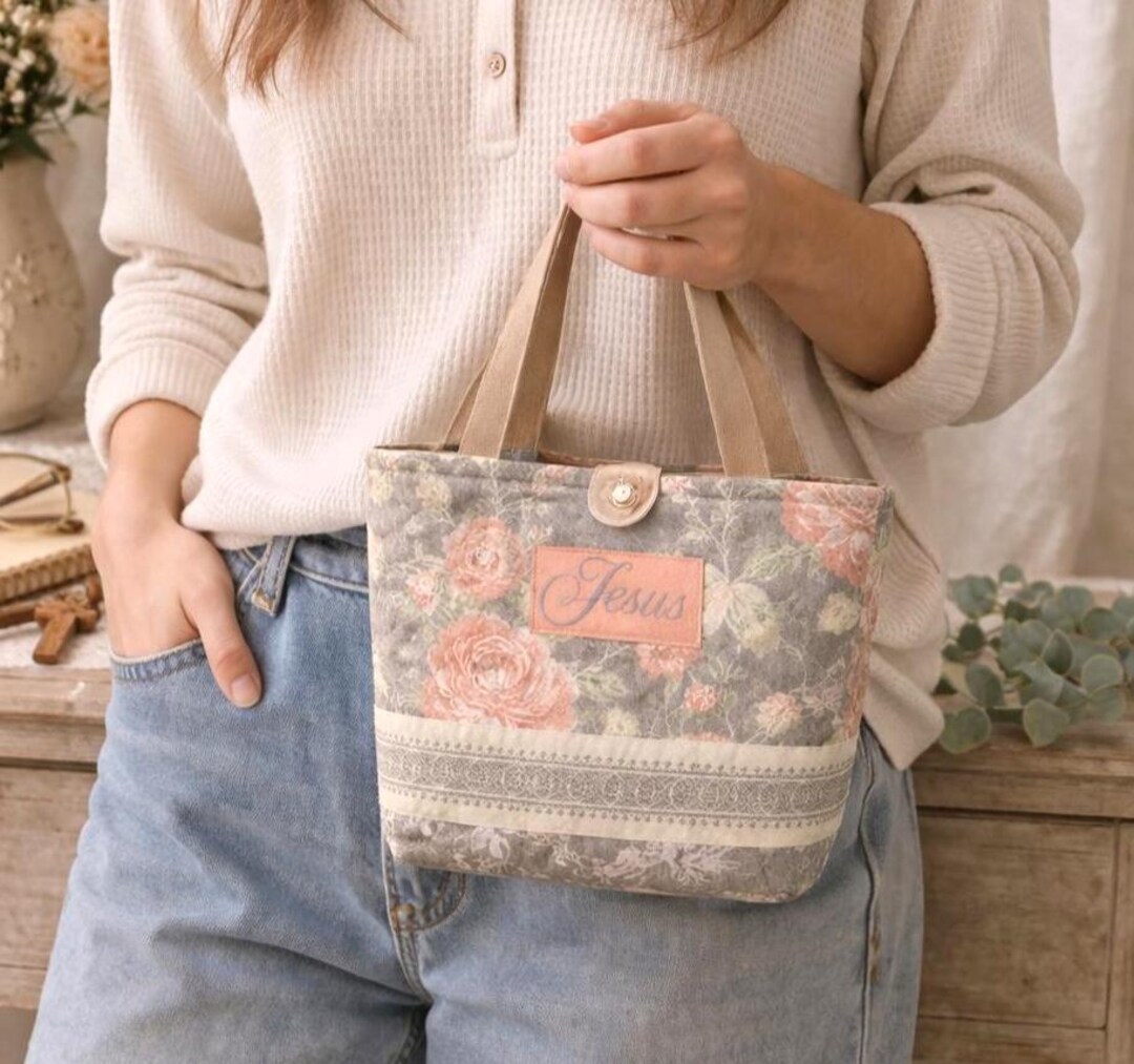 Christian Tote Bag Church Bag Tote Pockets Holder Bible Bag Study - Etsy