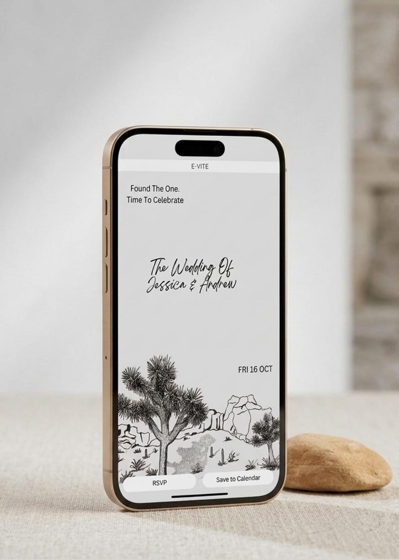 Joshua Tree Wedding Invitation Template — Etsy listing photo 3