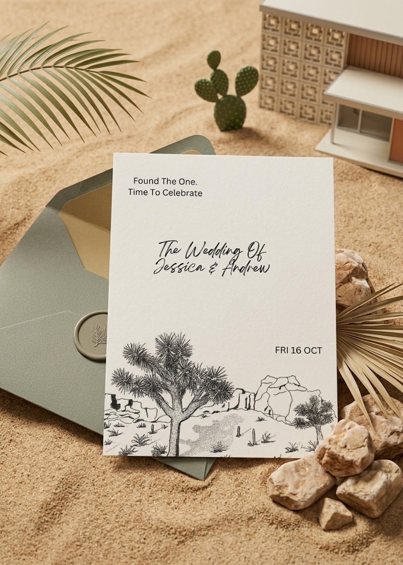 Joshua Tree Wedding Invitation Template — Etsy listing photo 2