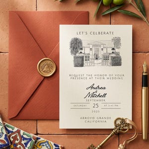 Hand Sketched Wedding Invitation