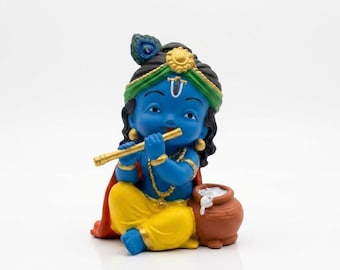 Handbemalte Harz Baby Krishna Figur