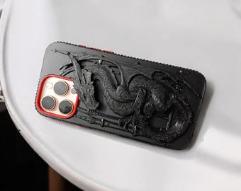 Black Dragon 3D iPhone 16 Pro Max Hülle - Limited Edition