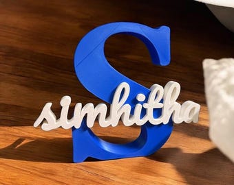3D-gedruckter individueller Namensschild-Ständer für Schreibtisch