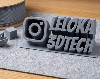 Benutzerdefinierte Instagram Logo Namensschild 3D gedruckt | Influencer Geschenk | HomeOffice Einrichtung