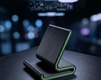 Minimalistischer Telefonständer | Modern Schreibtisch Einrichtung Halter | Robustes 3D gedrucktes Dock | iPhone- und Android-Kompatibel