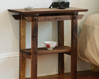 SOLD** Custom Walnut Japanese Joinery Side Table