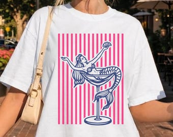 Summer Beach woman’s Shirt Mermaid Social Club Shirt Coastal Mermaid Comfort Colors Tshirt Trendy Beach Graphic Tee Summer Vacation Tee