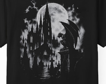 Gothic Castle Washed Out Shirt Vintage Grunge Y2k Gothic Style Retro Dark Art Unisex Grunge Comfort Colors 90s Gothic Urban Distressed Tee