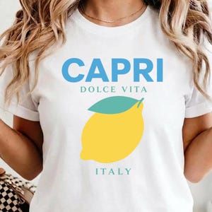 Summer Beach Vacation Shitt Capri Limoncello Shirt Italian Lemon Cocktail Travel Aesthetic Comfort Colors Summer Italy Summer Shirt