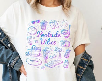 Poolside Princess Shirt Retro Summer Shirt, Preppy Beach Shirt Trendy Summer Tee Vacation Tshirt, Travel Shirt Beachy Summer Graphic Tee