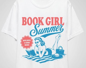Book Girl Summer Shirt Bookish Summer Shirt Book Girl Summer Digital Download Book Lover 2 PNG and 2 SVG Files Design for Shirt or Poster