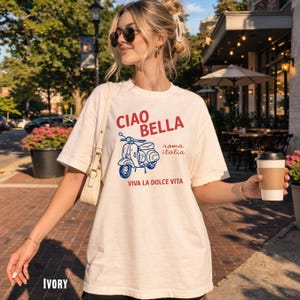 Italian Graphic Tee Italia Scooter Art T Shirt