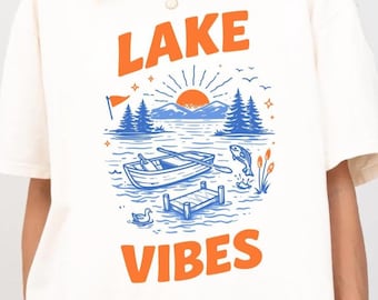 Lac d'été en téléchargement numérique Vacances en famille au bord de la mer Graphique vacances d'été au bord du lac Maison de plaisance cadeau week-end en téléchargement numérique