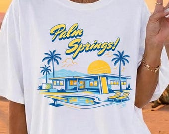 Palm Springs Shirt Beach Vacation Tee Trendy Summer Shirt Neon Tshirt Preppy Aesthetic Beach Vacation Tee Bachelorette Party Shirts